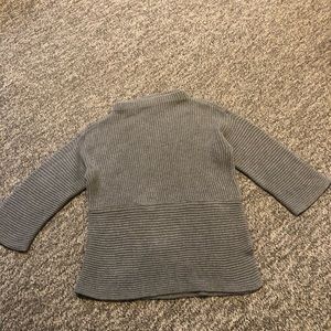 Vince Camuto Mock Neck Ribbed Sweater Gray Size XS